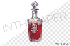 Sun motif engraved red ruby crystal flacon PNG Clipart Product Image 1