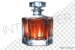 Modern minimalist square cut whiskey decanter PNG Clipart Product Image 1