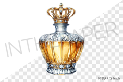 Grand golden imperial crown crystal decanter PNG Clipart Product Image 1