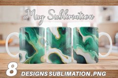Turquoise Alcohol Ink Mug sublimation design Product Image 1