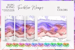 Alcohol Ink Bubbles Tumbler Wraps in 10 colours 