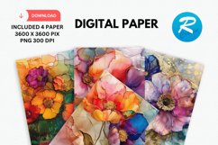 Alcohol Ink Digital Paper, Alcohol Ink Background Product Image 1