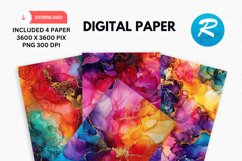 Alcohol Ink Digital Paper, Alcohol Ink Background Product Image 1