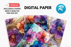 Alcohol Ink Digital Paper, Alcohol Ink Background Product Image 1