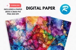 Alcohol Ink Digital Paper, Alcohol Ink Background Product Image 1