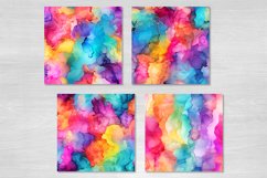 Rainbow Alcohol Ink Backgrounds. Seamless Digital Paper PNG Product Image 5