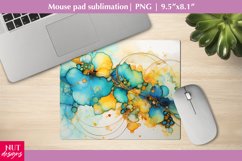 Blue &amp; Yellow mousepad design, Alcohol ink spots mouse pad Product Image 1