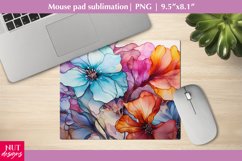 Alcohol ink mousepad sublimation, Big Flowers mouse pad PNG Product Image 1