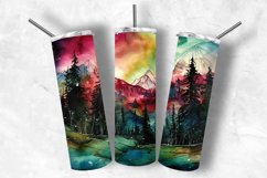 Alcohol Ink Northern Lights Png, Landscape Tumbler Wrap Product Image 1