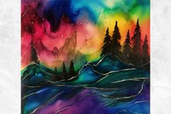 Alcohol ink mountain landscape 20oz Sublimation Tumbler Product Image 2