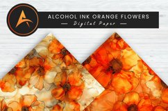Alcohol Ink Orange Flowers Digital Paper Wallpaper Product Image 1