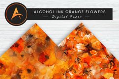 Alcohol Ink Orange Flowers Digital Paper Background Product Image 1