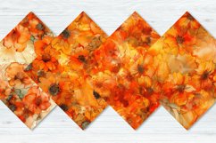 Alcohol Ink Orange Flowers Digital Paper Bundle Product Image 2