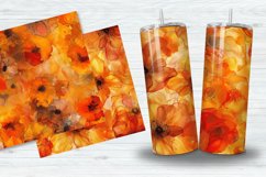 Alcohol Ink Orange Flowers Digital Paper Bundle Product Image 3