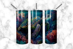 Sea Turtle Stained Glass 20 oz Skinny Tumbler Product Image 3