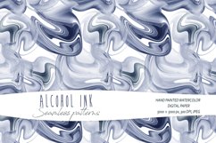Abstract blue alcohol ink seamless pattern - 1 JPEG file Product Image 1