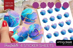 Alcohol Ink Round Sticker - Marble Printable Sticker Sheet Product Image 1