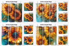 3D Alcohol Ink Sunflowers Tumbler Bundle Product Image 6
