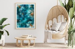 Alcohol Ink Teal Flowers Digital Paper Bundle Product Image 4