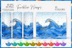 10 different coloured tumbler wraps