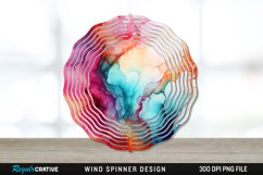 Alcohol Ink Wind Spinner Sublimation PNG Design Product Image 1