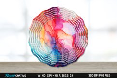 Alcohol Ink Wind Spinner Sublimation PNG Design Product Image 1