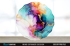 Alcohol Ink Wind Spinner Sublimation Design PNG Product Image 1