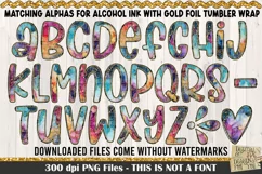 Alcohol Ink with Gold Foil Tumbler Wrap with matching alphabet is a professional design that is available at 300dpi PNG to use for sublimation of tumblers. Avalaible for 30oz and 20oz sizes.
