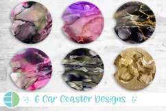 Alcohol Ink Car Coaster Design Sublimation Bundle Circle Product Image 1