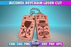 Alcohol Keychain Laser Cut | Alcohol Quotes Design| CNC File Product Image 1