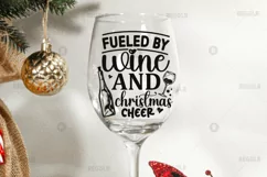 Fueled By Wine And Christmas SVG, Christmas Wine SVG Design Product Image 2