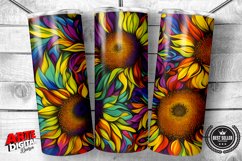 Alcohol Ink Sunflowers 20oz Sublimation Tumbler Designs Product Image 1