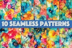 10 Seamless Alcohol Ink Patterns Product Image 1