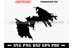 Alcova Lake Wyoming Map Silhouette SVG PNG DX EPS PDF Product Image 1