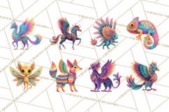 Vibrant Alebrije Dreamers Clipart, Fantasy Creatures Png Product Image 3