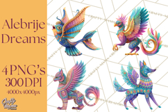 Vibrant Alebrije Dreamers Clipart, Fantasy Creatures Png Product Image 1