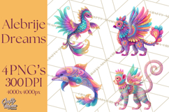 Vibrant Alebrije Dreamers Clipart, Fantasy Creatures Png Product Image 1