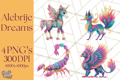 Vibrant Alebrije Dreamers Clipart, Fantasy Creatures Png Product Image 1