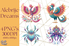 Vibrant Alebrije Dreamers Clipart, Fantasy Creatures Png Product Image 1