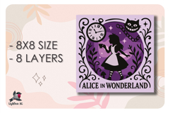 Alice in Wonderland Tale Shadow box SVG Papercut template Product Image 2