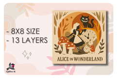 Alice in Wonderland Tale Shadow box SVG Papercut template Product Image 2