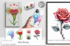 Alien Botany Cosmic Love Digital Paper Product Image 1