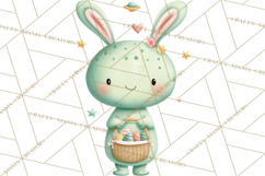 Alien Easter Clipart, Cute Green Alien Easter Eggs, Cartoon Product Image 3