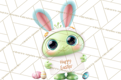 Alien Easter Clipart, Cute Green Alien Easter Eggs, Cartoon Product Image 5