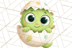 Alien Easter Clipart, Cute Green Alien Easter Eggs, Cartoon Product Image 5