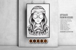 Alien head hippie lettering word bohemian flower power Product Image 1