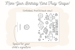Space Happy Birthday Card | Kids Coloring Card &amp; Placemat Product Image 3