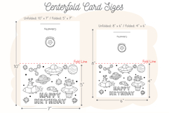 Space Happy Birthday Card | Kids Coloring Card &amp; Placemat Product Image 4