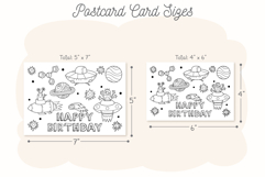 Space Happy Birthday Card | Kids Coloring Card &amp; Placemat Product Image 5