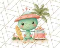 Alien Vacation Clipart PNG, Cute Summer Galaxy Art Clip Art Product Image 5